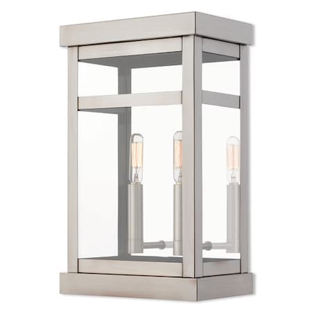 Livex Lighting Hopewell 2 Light Brushed Nickel Outdoor Wall Lantern 20705-91